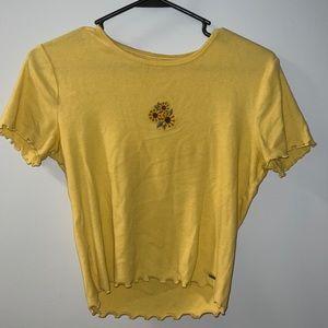 Yellow sunflower crop top from Hollister, size S
